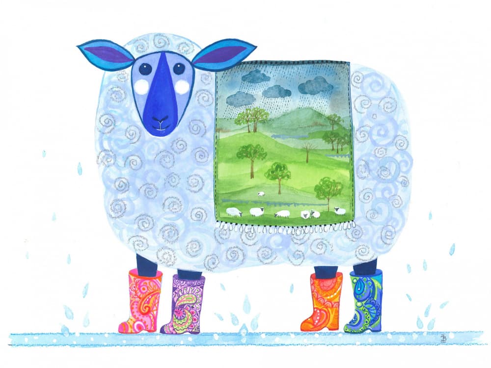Rain Sheep by Isabelle Brent — canvas wall art