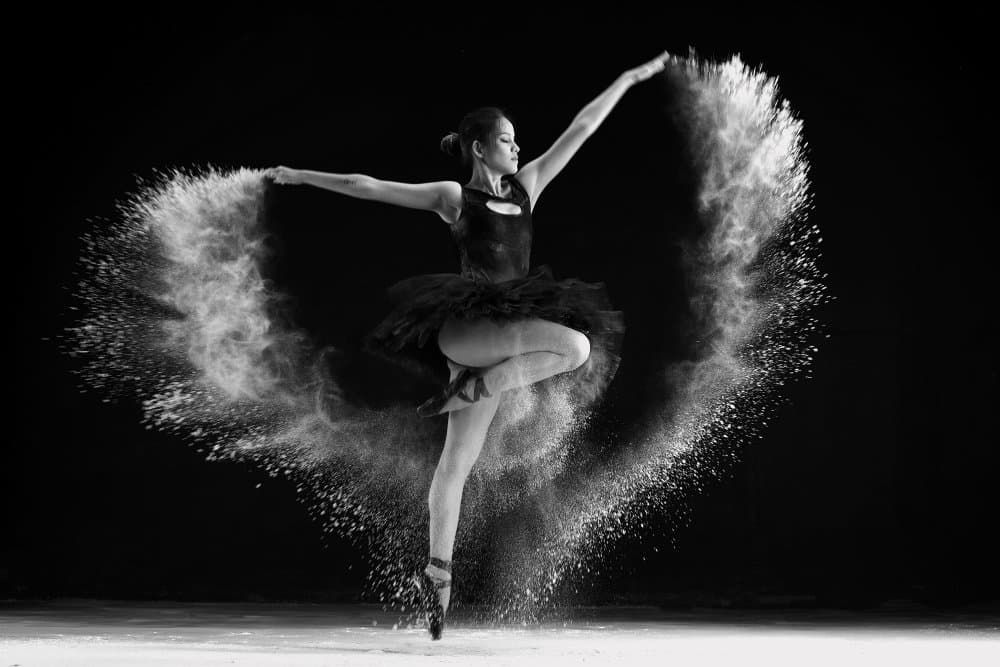 Ballerina Powder Dance by Lita Pratikto — canvas wall art