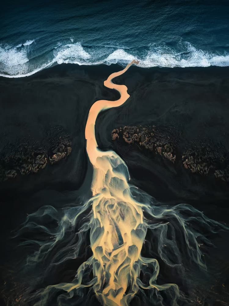 Braided River Coastal Flow by Nichole Chen — canvas wall art