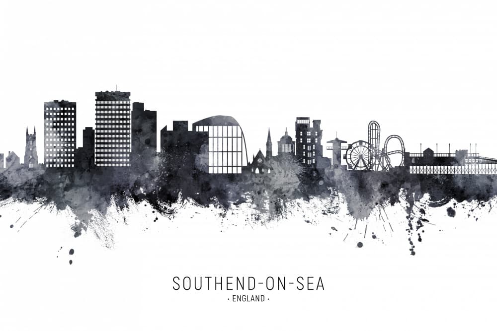 Southend On Sea Skyline by Michael Tompsett — canvas wall art
