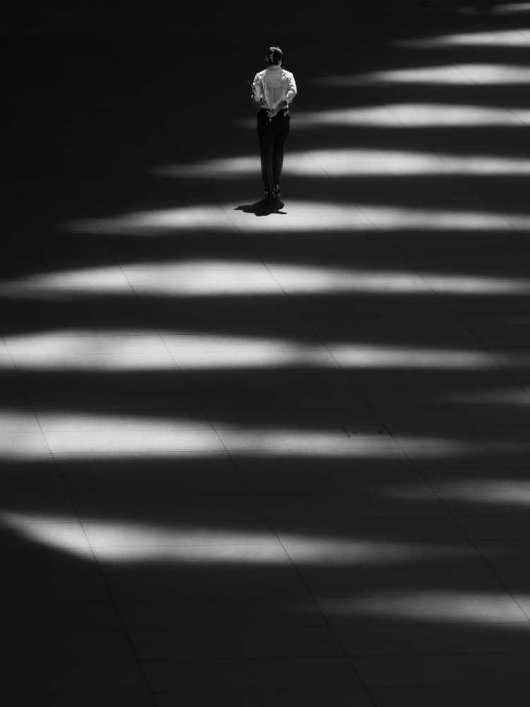 Man in Striped Light by IKUMI FUKAZAWA — canvas wall art