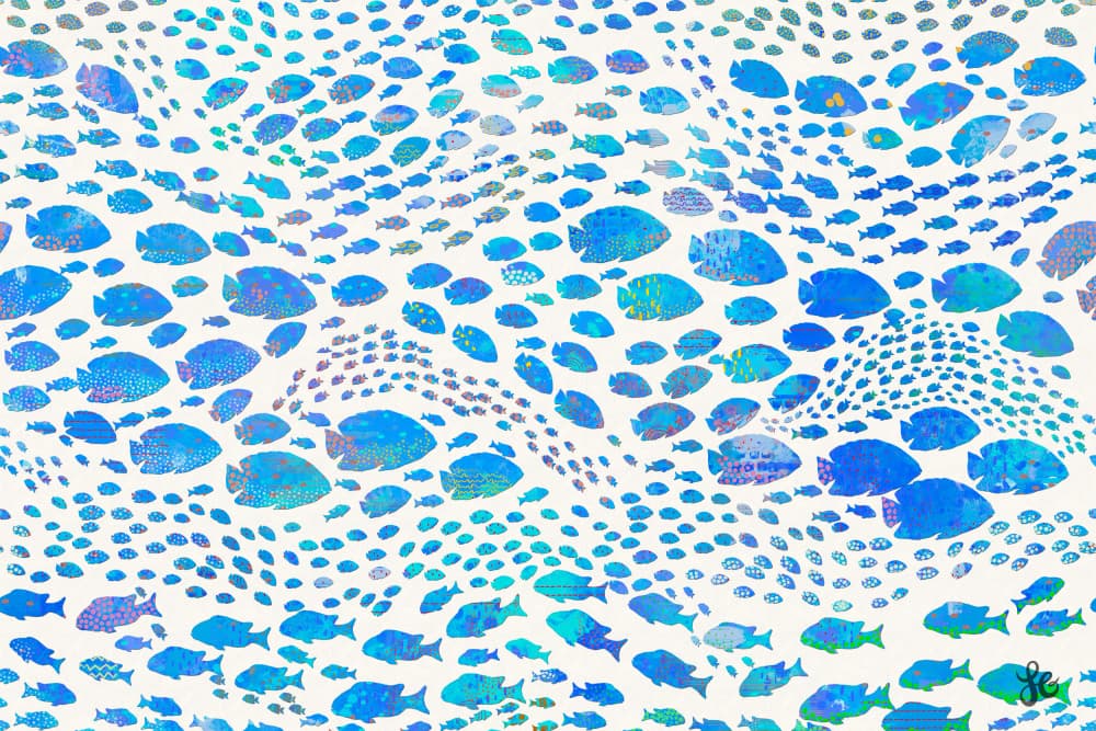 Underwater Fish Pattern by Laura H Gibson — canvas wall art