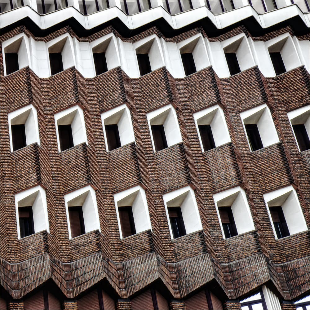 Wavy Brick Facade by Gilbert Claes — canvas wall art