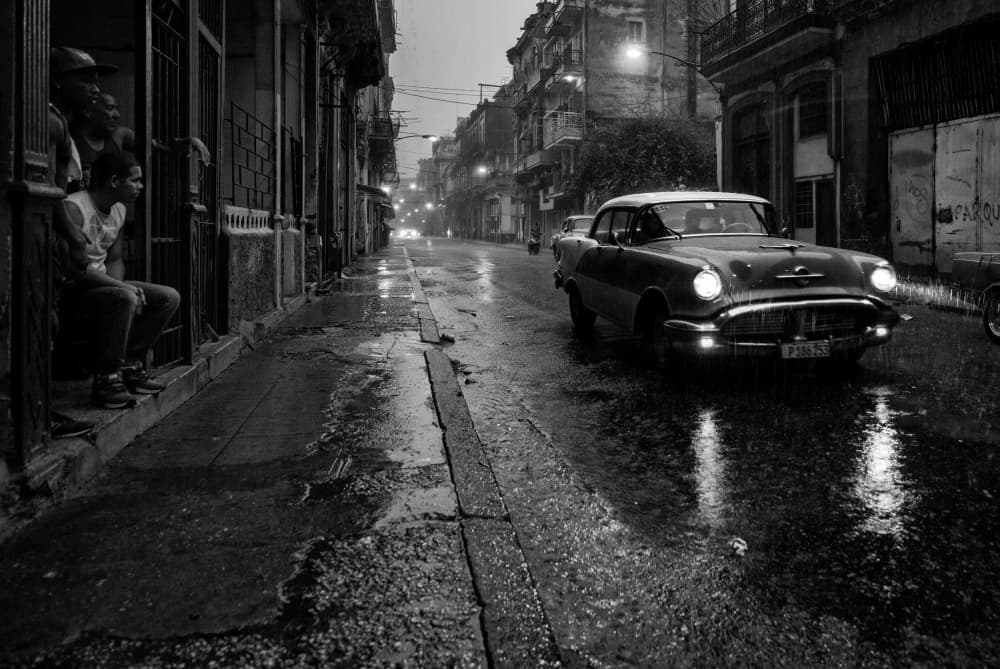 Classic Car Havana Rain by Murray Sye — canvas wall art