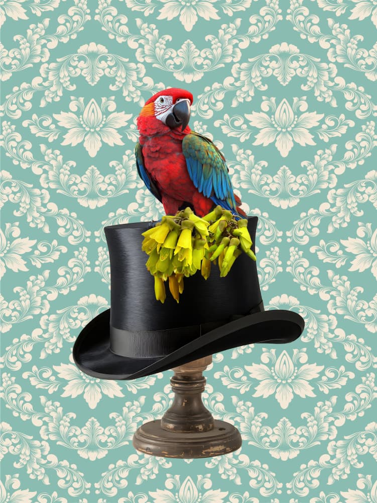 The Gentleman’s Perch_Macaw by Sue Skellern — canvas wall art