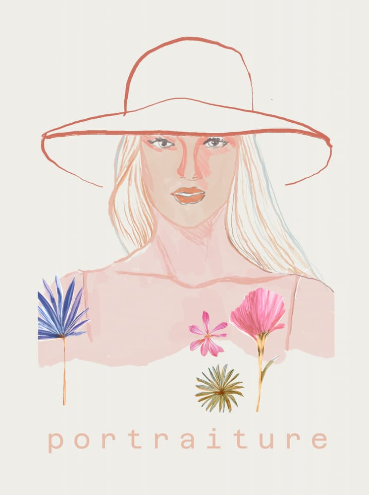 Elegant Floral Portrait by Beate Tubach — canvas wall art