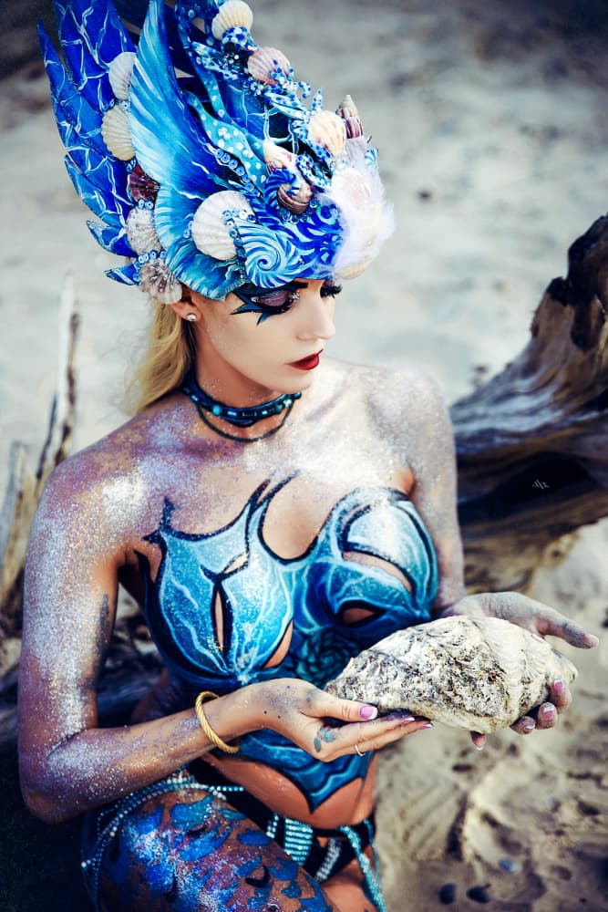 Mystical Blue Mermaid by Ruslan Bolgov — canvas wall art