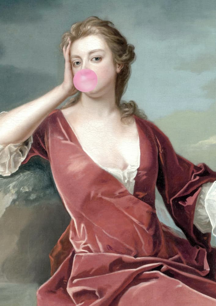 Bubblegum Classic Portrait by Talitha McQueen — canvas wall art