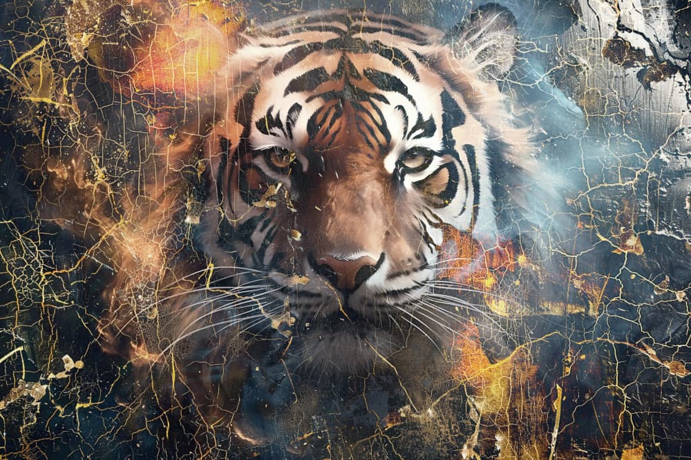 Elemental Tiger Power by Rafal Kulik — canvas wall art