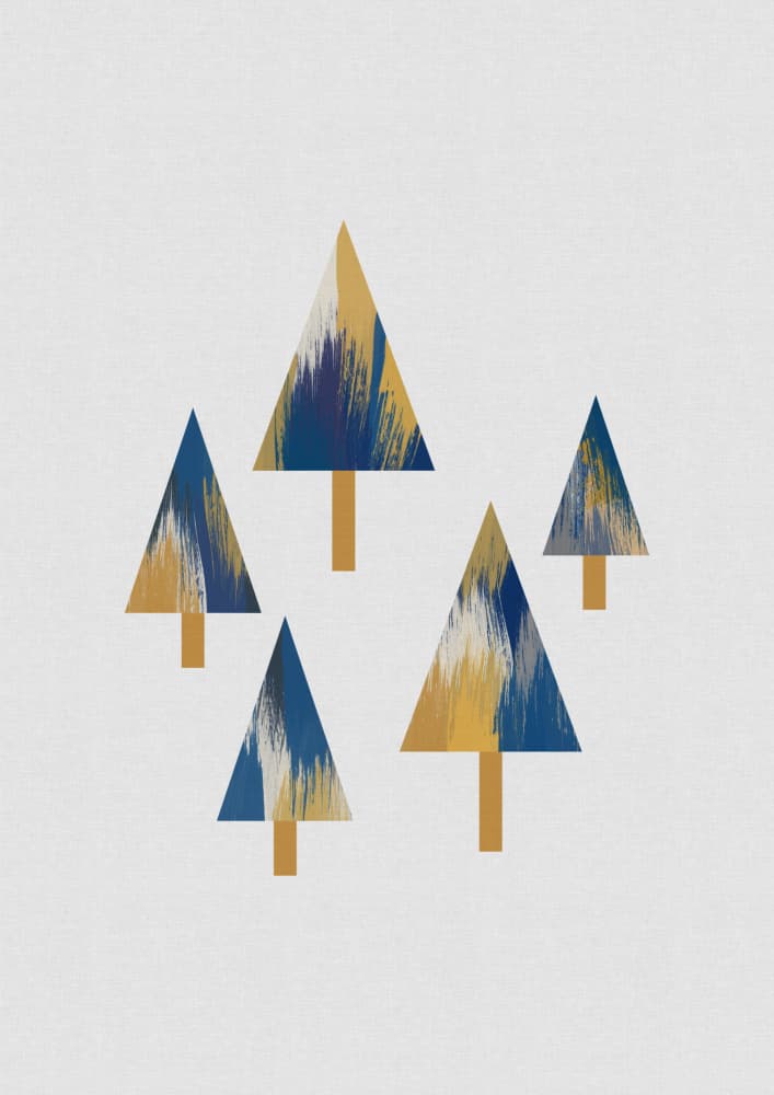 Abstract Golden Trees by Orara Studio — canvas wall art