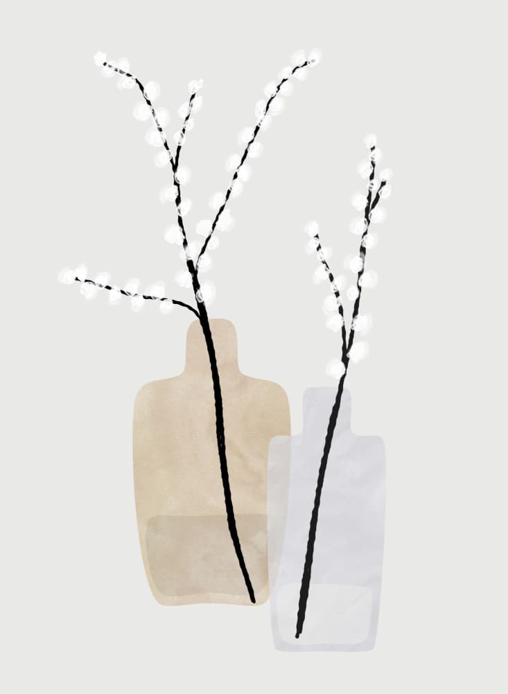 Modern Blossom Vases by Rosana Laiz Blursbyai — canvas wall art