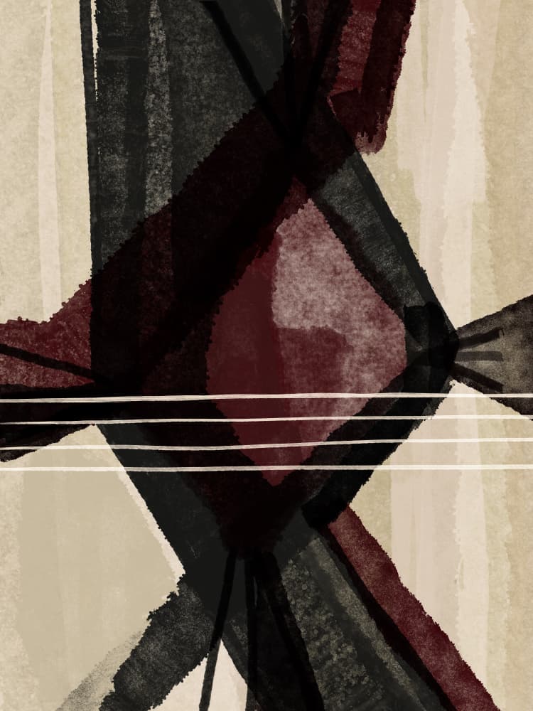 Abstract Maroon Geometry by Gemma Bardot — canvas wall art