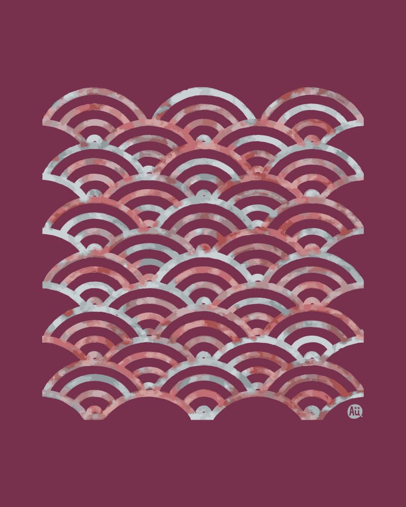 Blush Pink Wave Pattern by Aia Ueno — canvas wall art