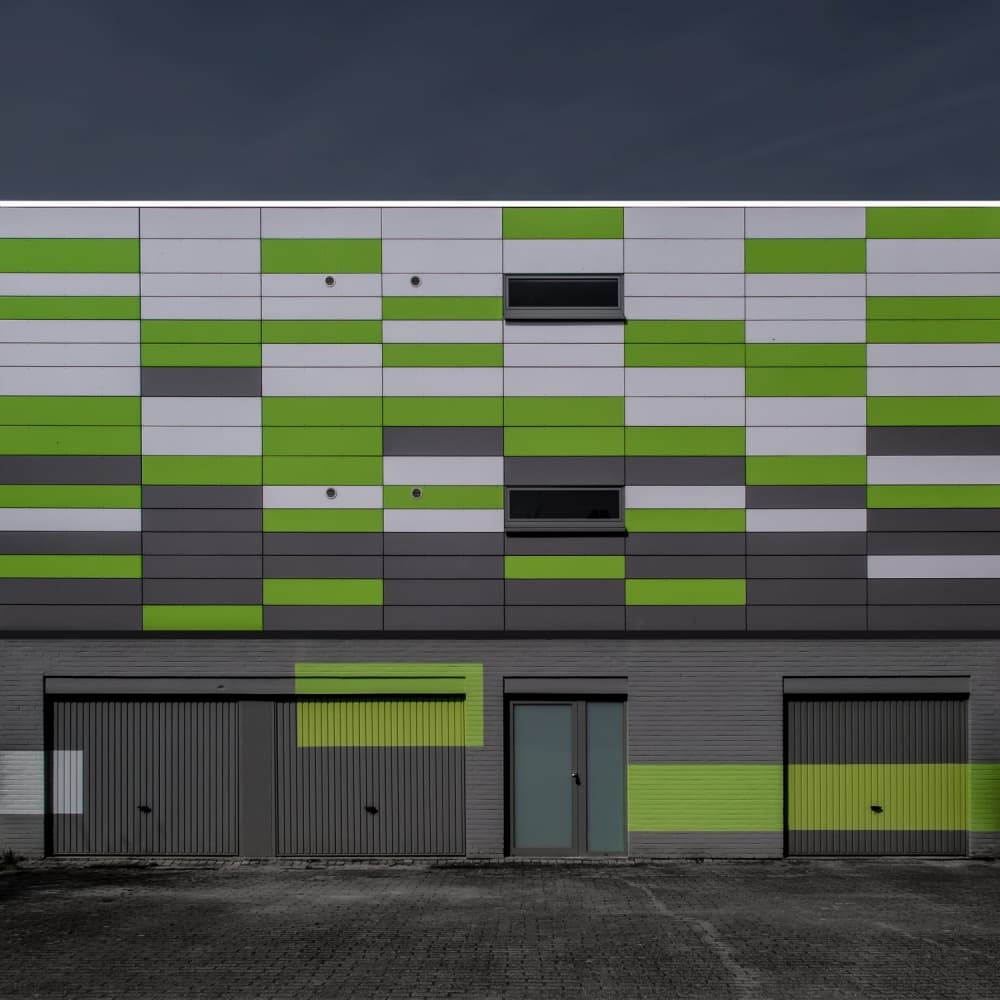 Modern Geometric Facade by Luc Vangindertael (laGrange) — canvas wall art
