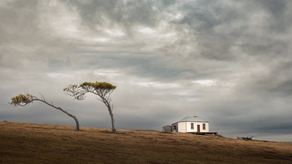 Lone House Stormy Sky by Michel Groleau — canvas wall art