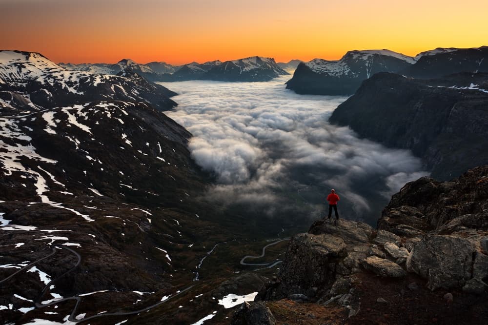 Sunrise Mountain Cloudscape by Krzysztof Browko — canvas wall art