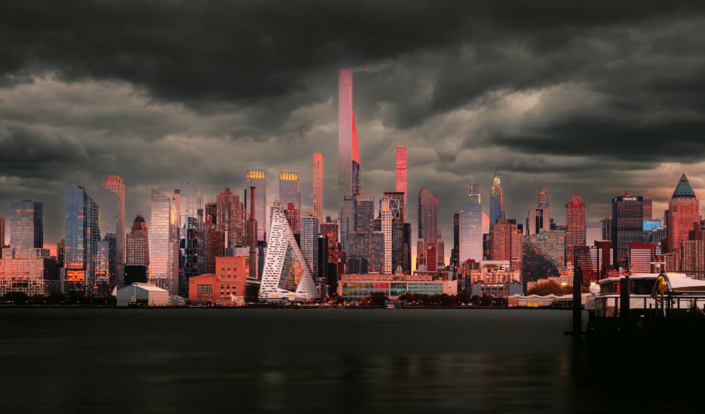 Dramatic City Skyline by Wei (David) Dai — canvas wall art