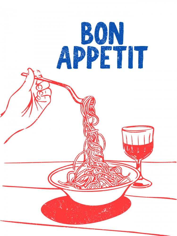 Spaghetti Bon Appetit by Jolly and Dash — canvas wall art