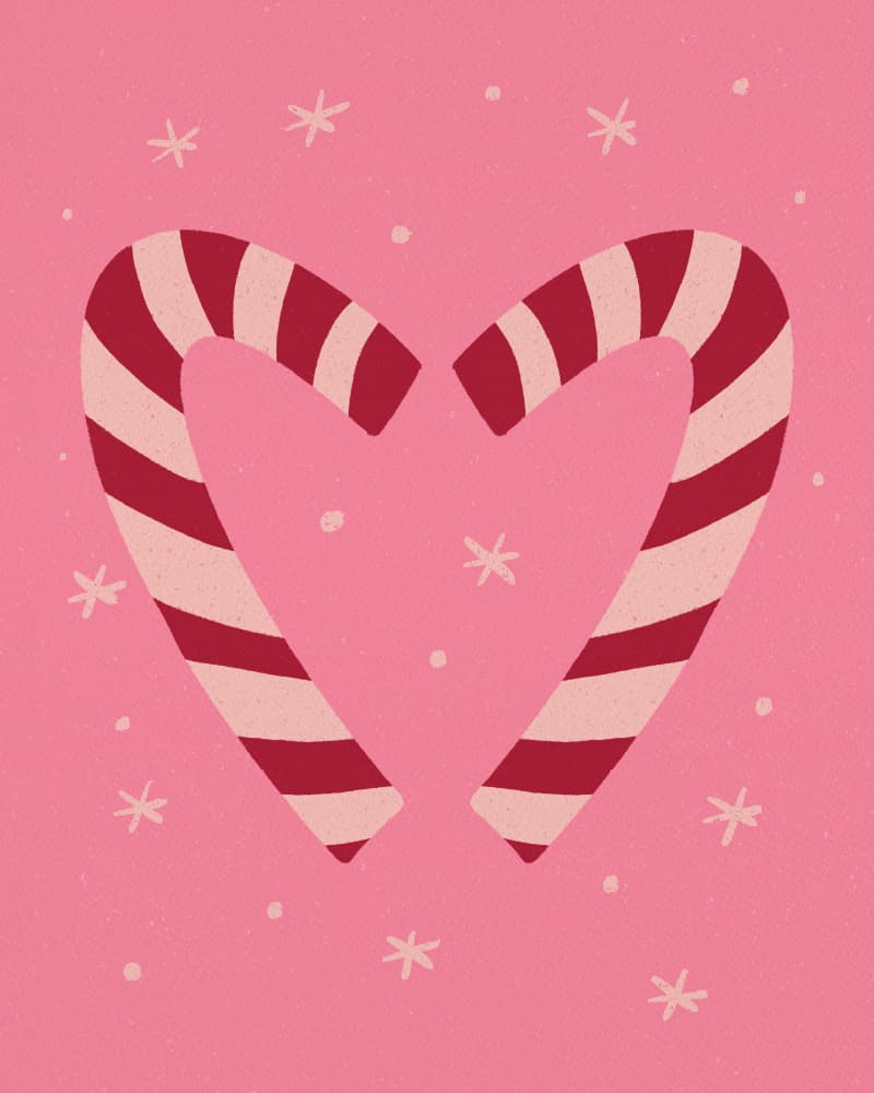 Sweet Candy Cane Heart by Angela Minca — canvas wall art