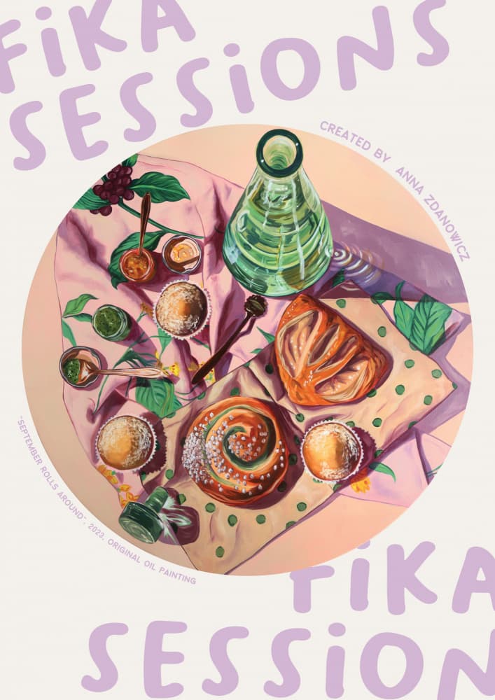 Swedish Fika Spread by Anna Zdanowicz — canvas wall art