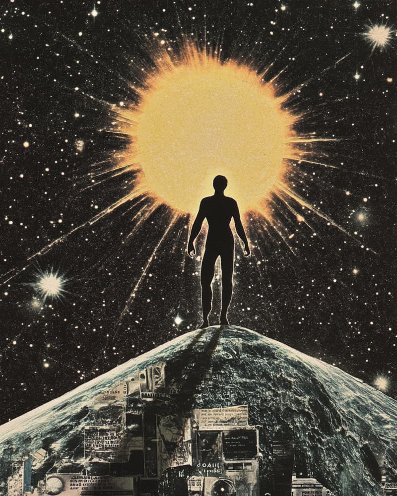 Man on World Summit by Samantha Hearn — canvas wall art