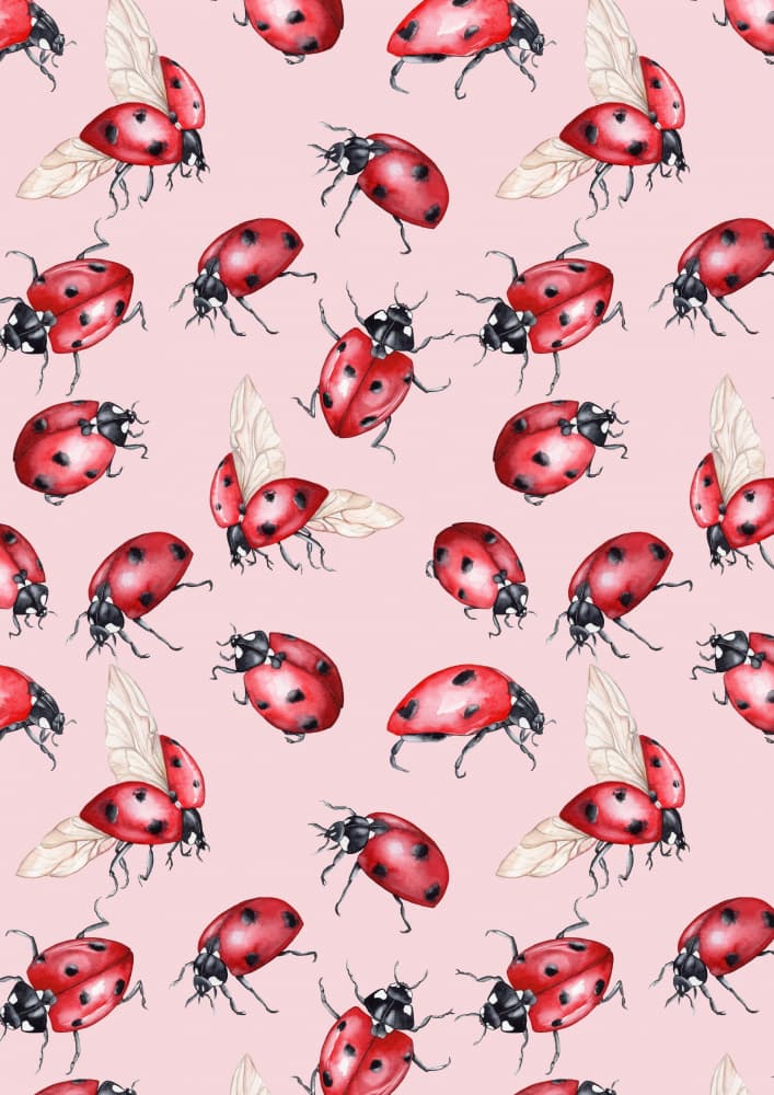 Whimsical Ladybug Dance by Linda Sitniece — canvas wall art