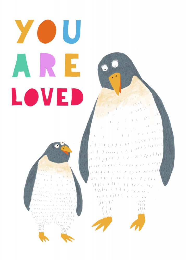 You Are Loved Penguins by Carla Daly — canvas wall art