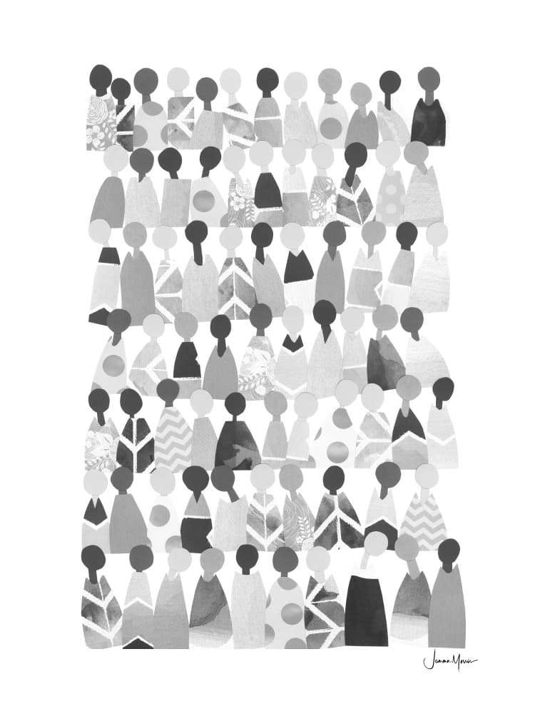 Diverse Crowd by Jemma Morris — canvas wall art