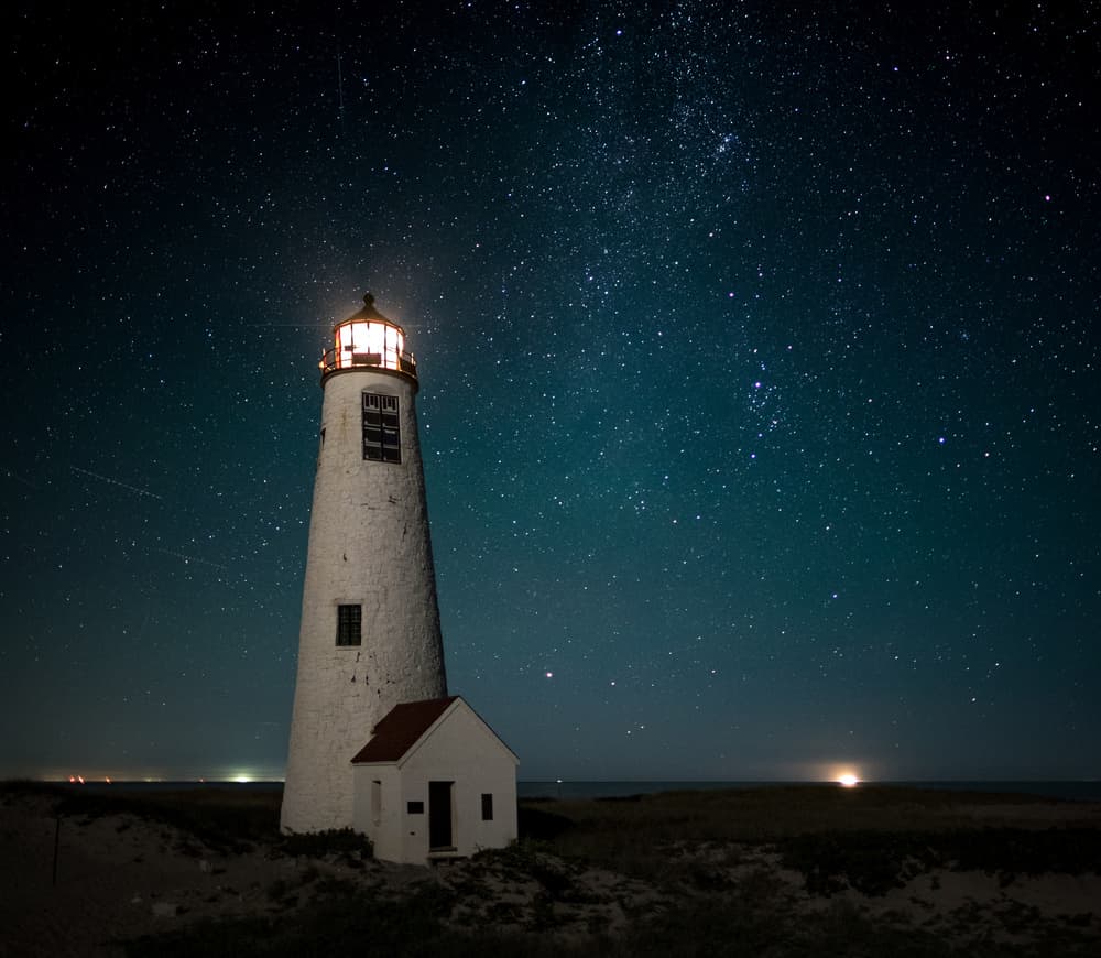 Starry Night Lighthouse by Scott J. Pilla — canvas wall art