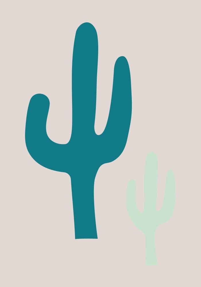 Minimal Cacti Illustration by Pictufy Studio II — canvas wall art