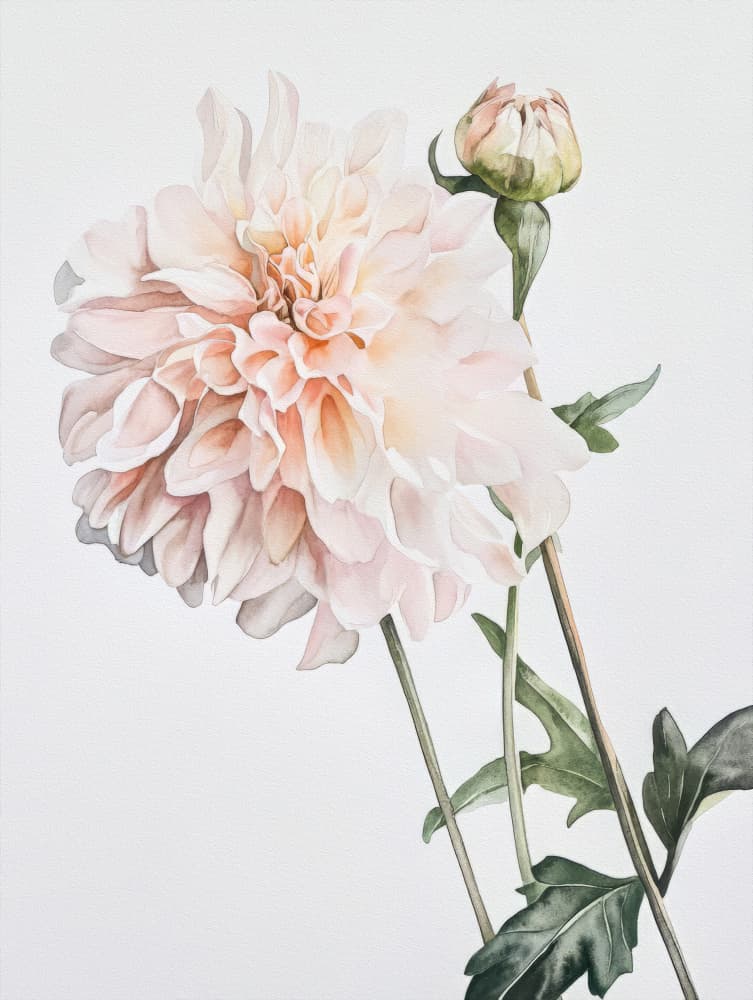 Soft Pink Dahlia by Bilge Paksoylu — canvas wall art