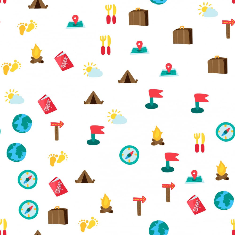 Travel Adventure Icons by Marika Barsrsind — canvas wall art