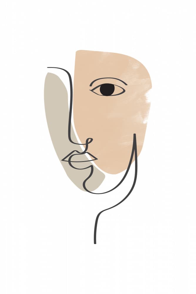 Modern Line Portrait by Melloi Art Prints — canvas wall art