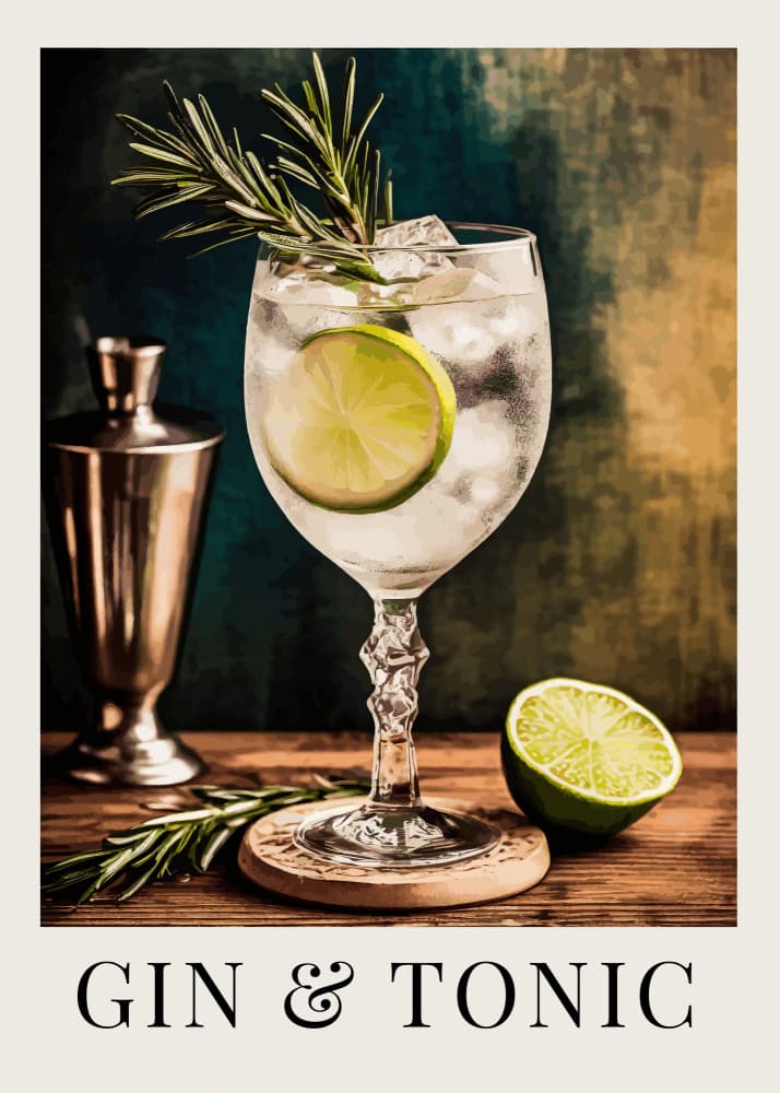 Elegant Gin and Tonic by Andreas Magnusson — canvas wall art