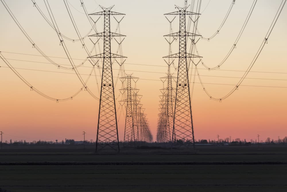 Sunset Power Lines by Emanuela Sol — canvas wall art