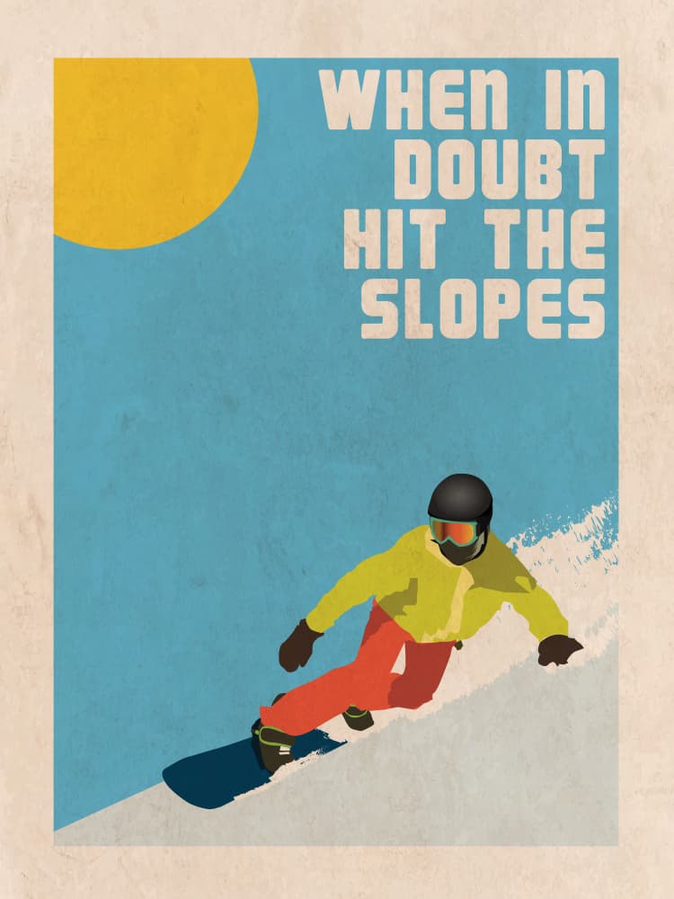 Dynamic Snowboard Slopes by WallChart Art Studio — canvas wall art