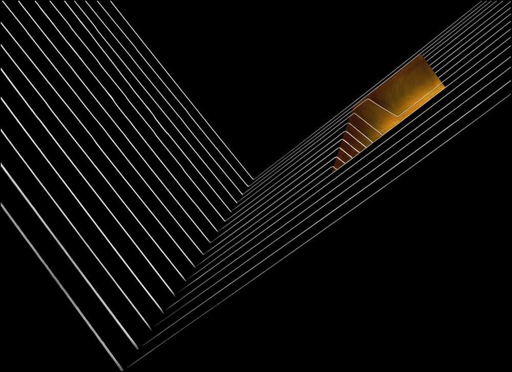 Golden Geometric Depth by Gilbert Claes — canvas wall art