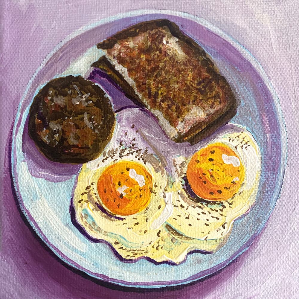 Sunny Breakfast Plate by Pauline Wegman | Key and Sea Creative — canvas wall art