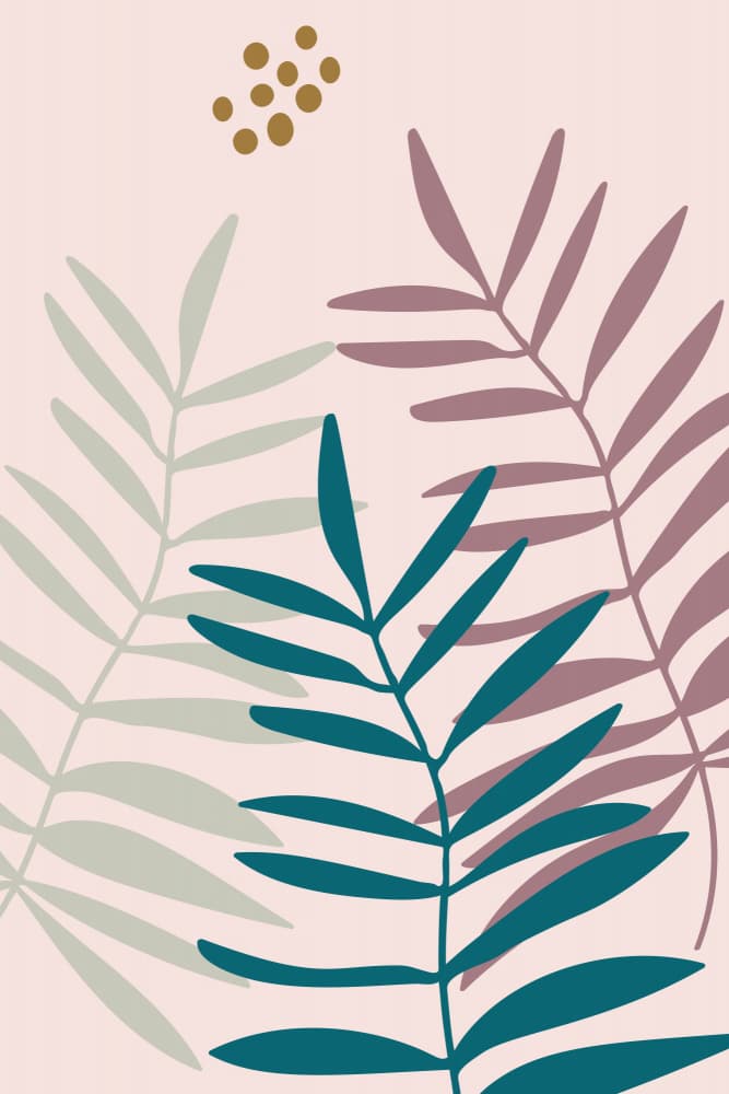 Blush Teal Botanical Art by Dina Dankers — canvas wall art
