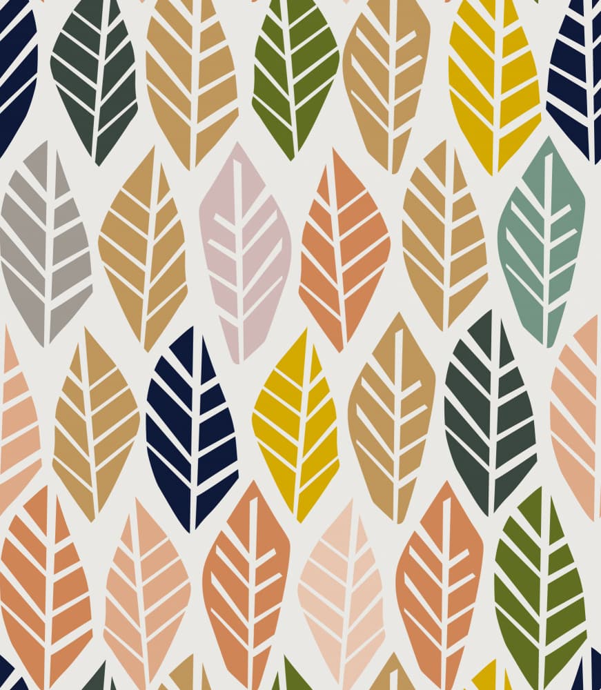 Colorful Leaf Pattern by Annick — canvas wall art