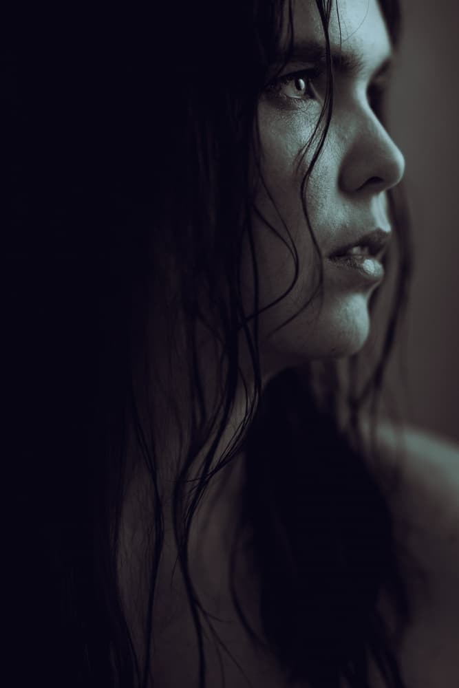 Moody Woman Portrait by Hardik Pandya — canvas wall art