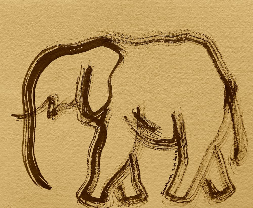 Abstract Elephant Brushstrokes by Santhosh ch — canvas wall art