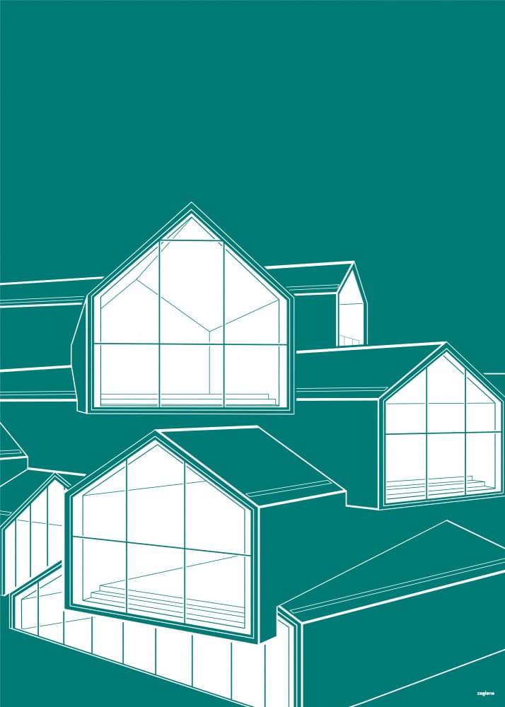 Minimalist Urban Homes by zaglono — canvas wall art