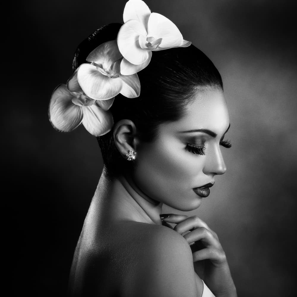 Black White Orchid Beauty by Peppe Tambè — canvas wall art