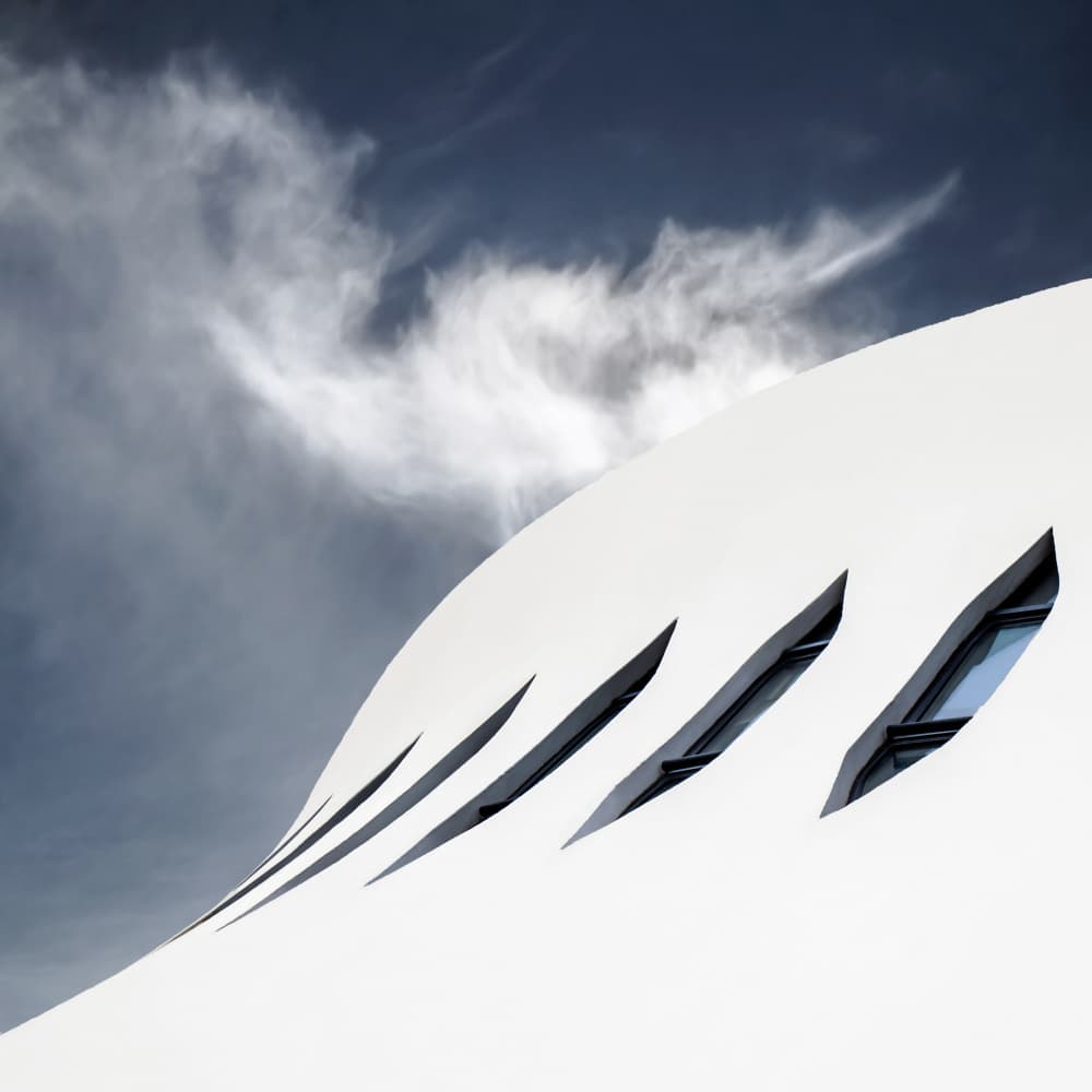 Dynamic White Curves by Gilbert Claes — canvas wall art