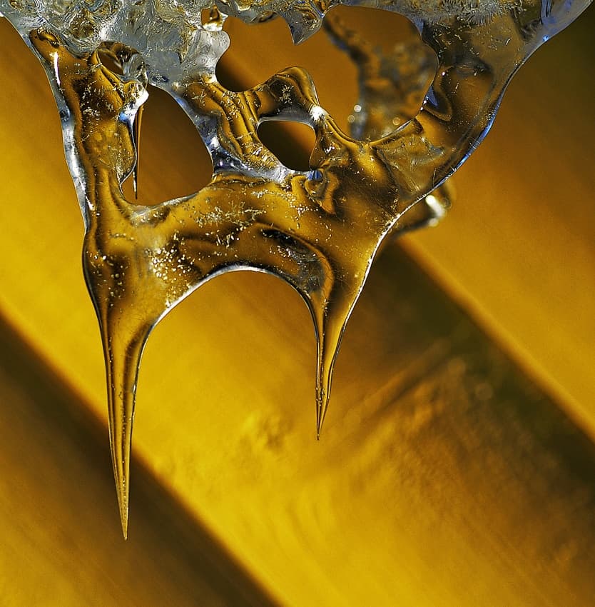 Abstract Golden Icicle by Allan Wallberg — canvas wall art
