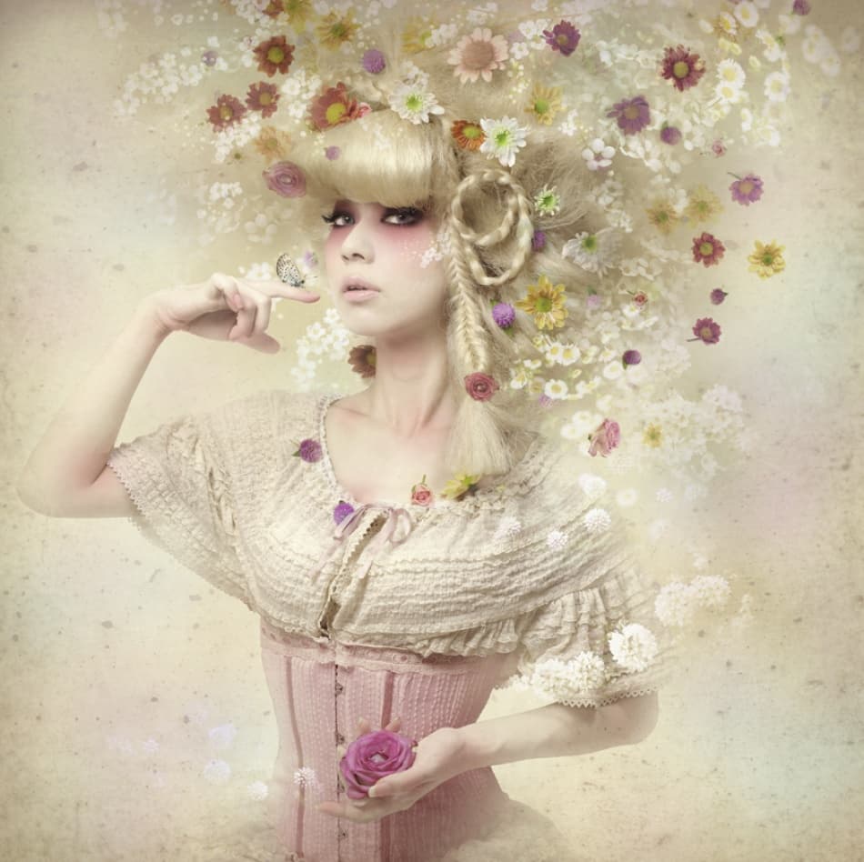 Whimsical Flower Woman by Kiyo Murakami — canvas wall art