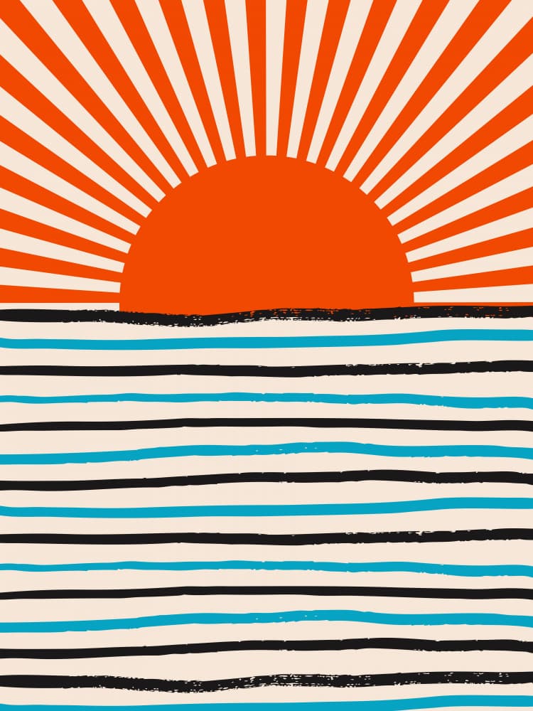 Vibrant Ocean Horizon by Little Dean — canvas wall art