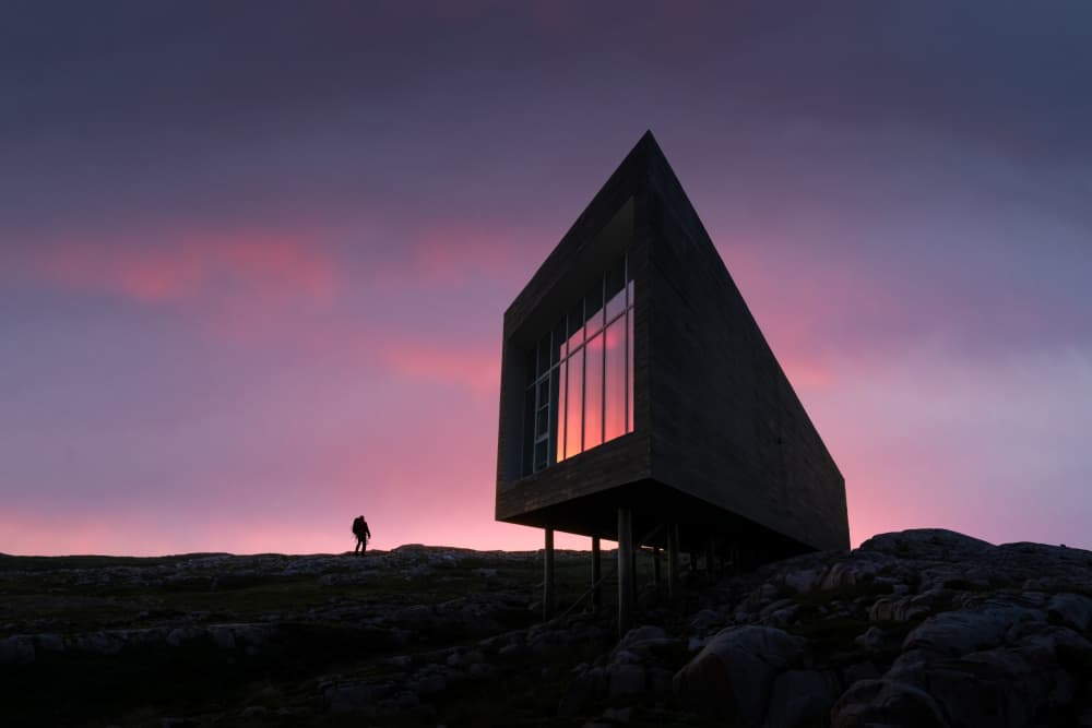Modern Cabin Sunset by Larry Deng APA — canvas wall art