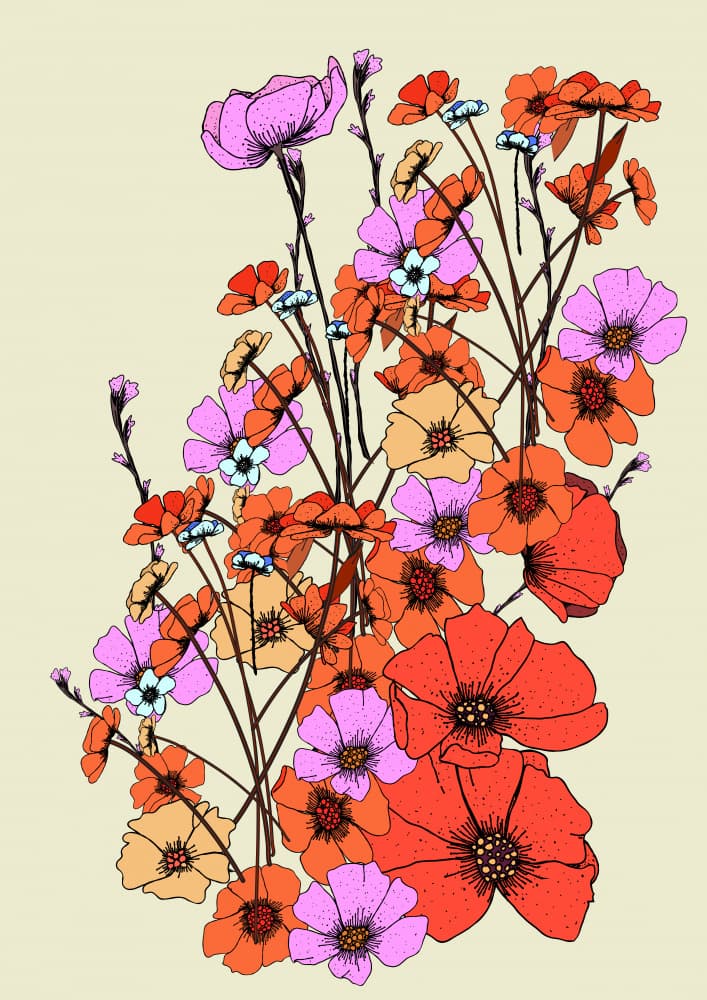 Vibrant Garden Flowers by Nicholas — canvas wall art